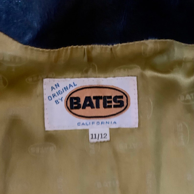 Bates made in California vintage womens motocross black leather jacket-size S/M image 9