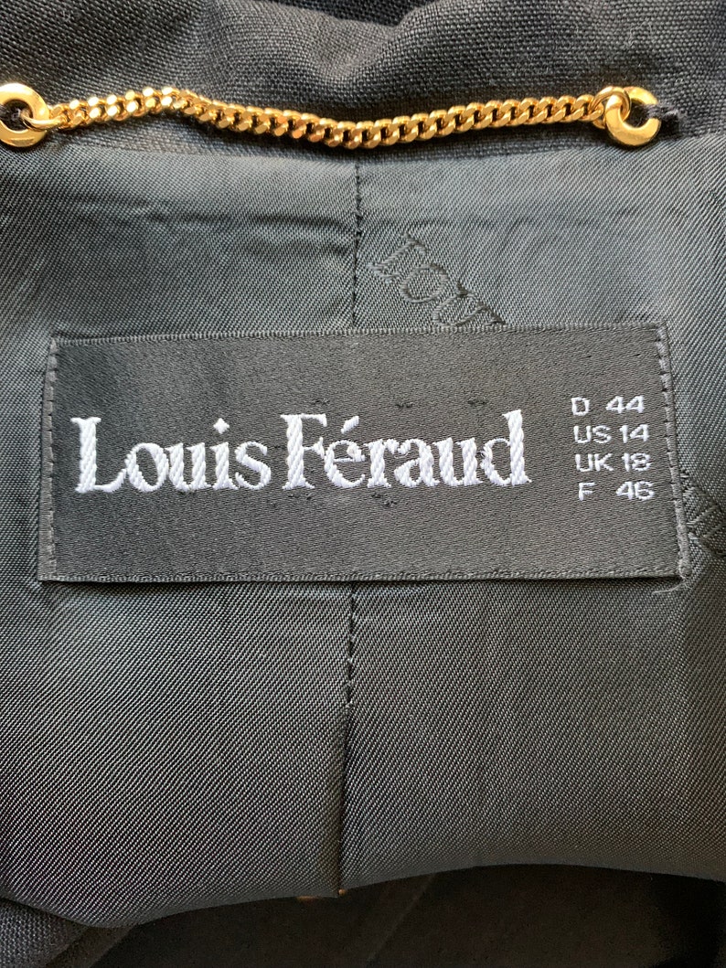 Louis Feraud Black Linen Blazer with Mesh Sleeves-Size M/L 14 image 10