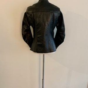 Bates made in California vintage womens motocross black leather jacket-size S/M image 4