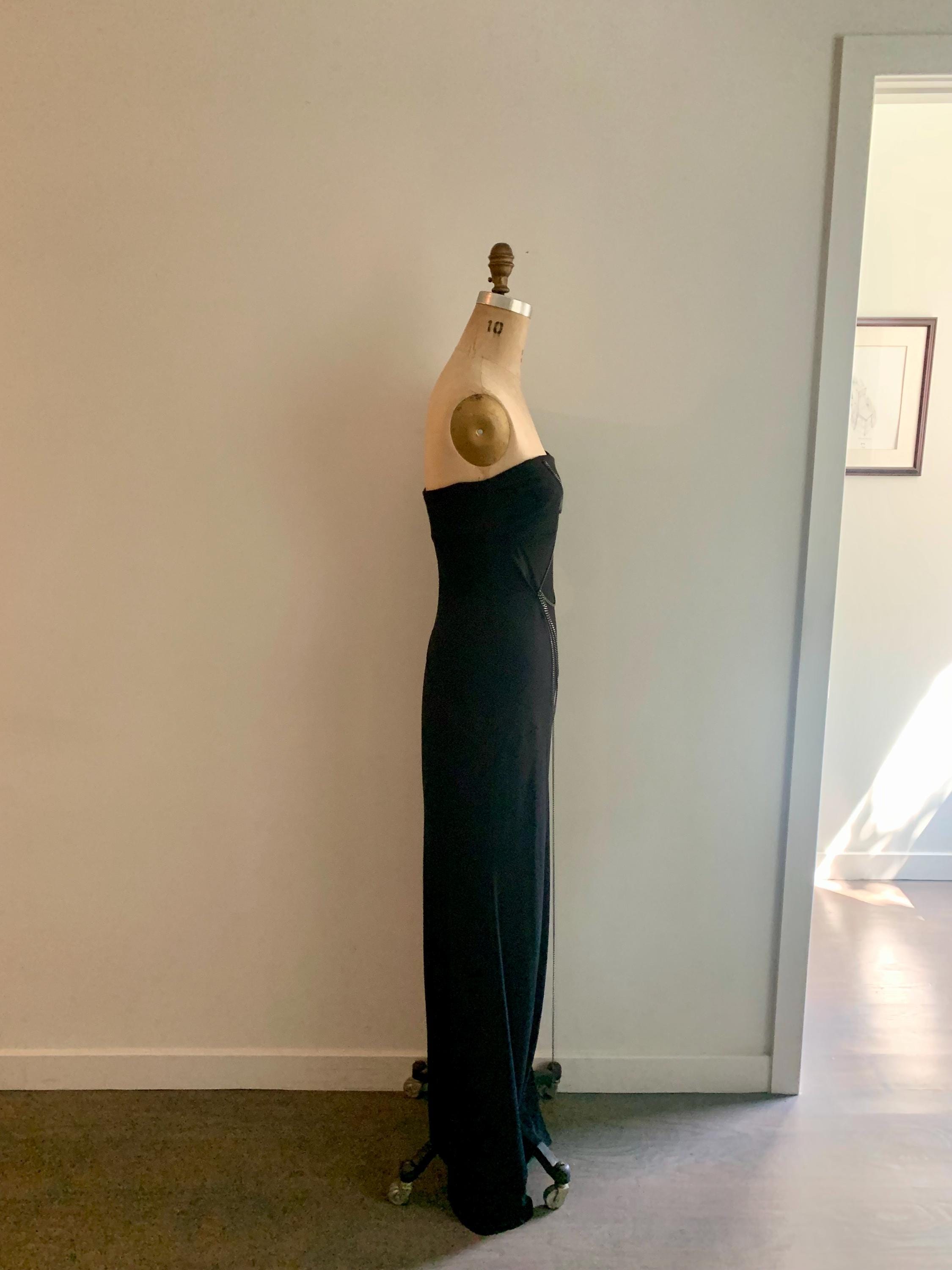 nicole miller black strapless dress 90s Nicole Miller Little Black Dress