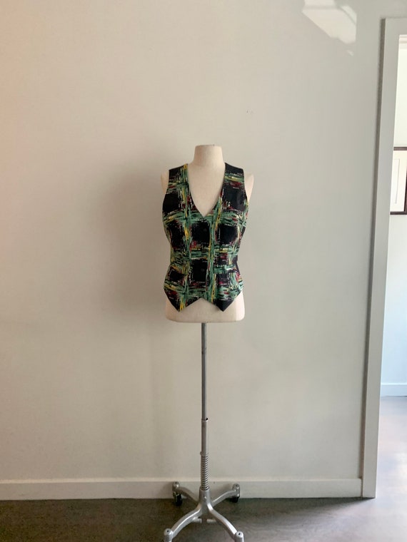 Todd Oldham vintage 90s plaid print vest-size S
