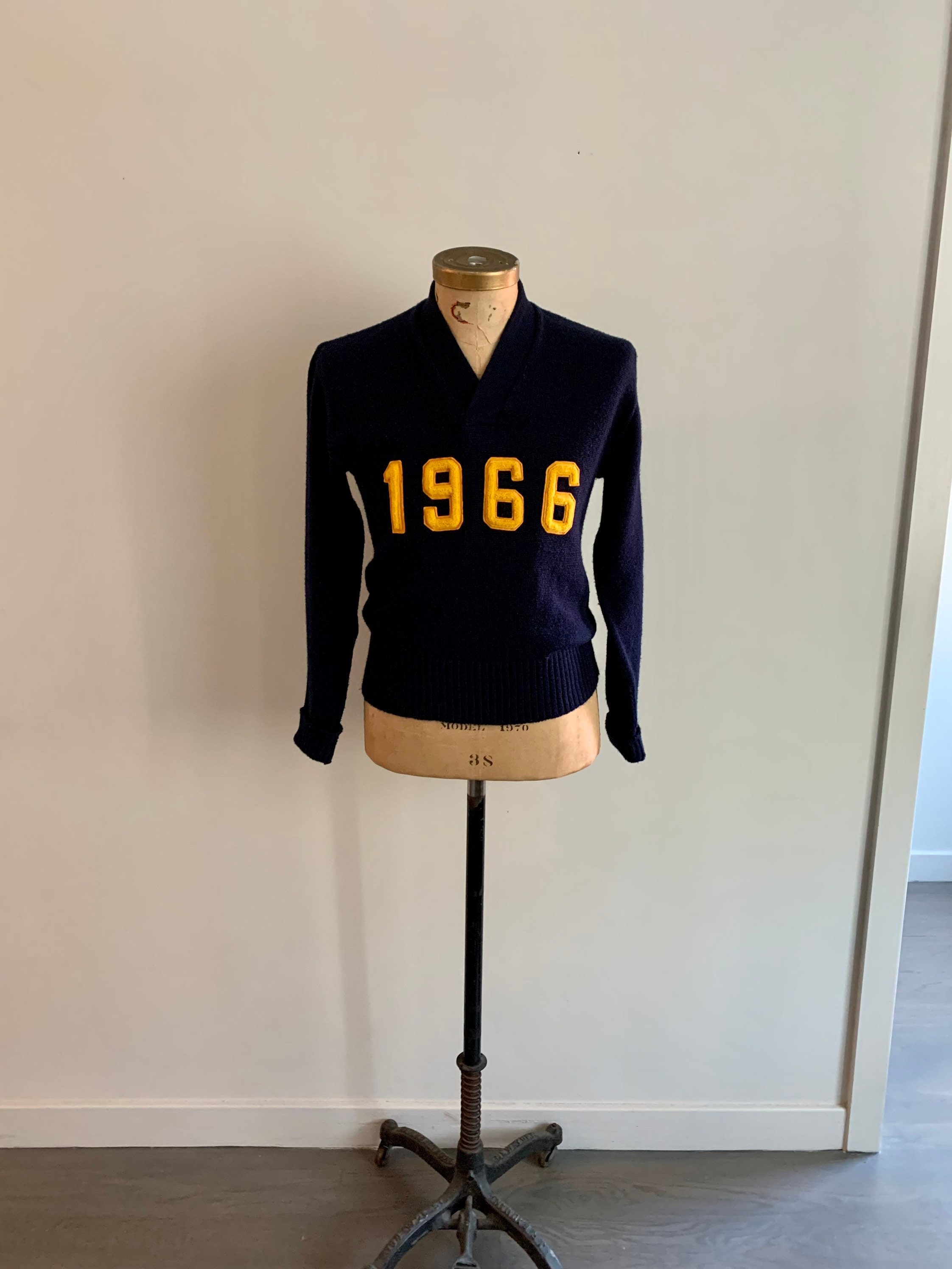 Mens Vintage Navy Letter Sweater 1966 Lamb Knit-size M 42 - Etsy