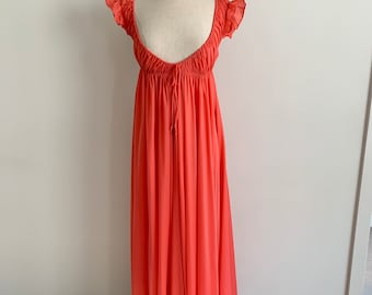 John Kloss for Cira salmon colored nylon lingerie gown-size M (marked L)