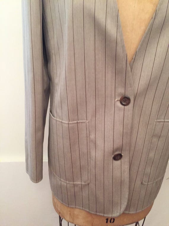 Valentino Boutique pinstripe 80s blazer - image 6