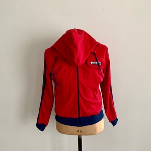 1980s vintage red and blue Adidas track jacket with hood-size M image 7