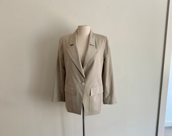 Valentino Boutique vintage 1980s lightweight tan wool blazer-size S/M