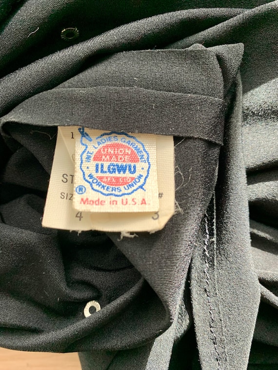 1980s flapper inspired black poly rhinestone cock… - image 9