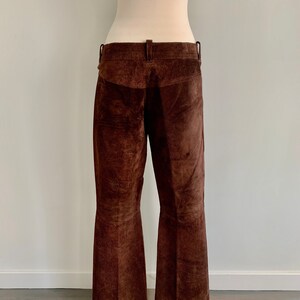 Vintage 1970s brown suede hip hugger flares-size 7 image 4