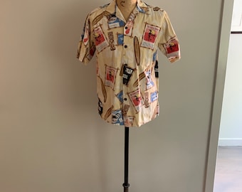 Go Barefoot a Hawaiian tradition surf movie poster print vintage shirt-Size S