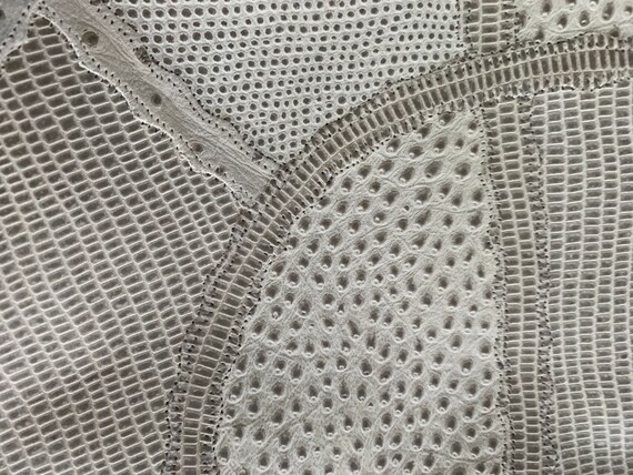 Carlos Falchi pressed leather patchwork envelope … - image 7