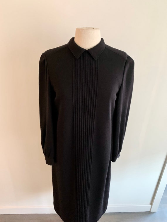 Lovey classic wool knit Adele Simpson collared dr… - image 3