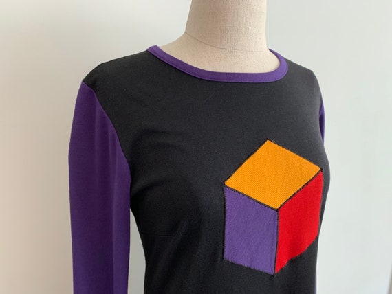Crazy Horse 1980s graphic knit dress - image 6