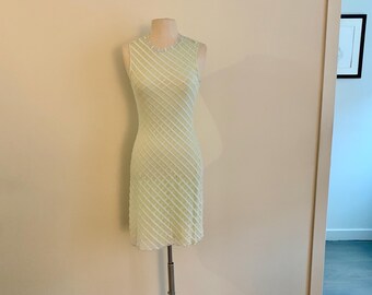 Vivienne Tam mesh dbl layer lt blue/green sleeveless dress-size S (1)