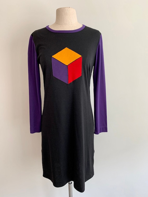 Crazy Horse 1980s graphic knit dress - image 1