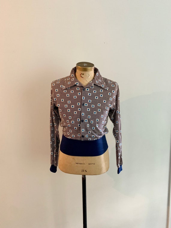 Kennington California Vintage 1970s Mod Shirt With Wide Knit - Etsy