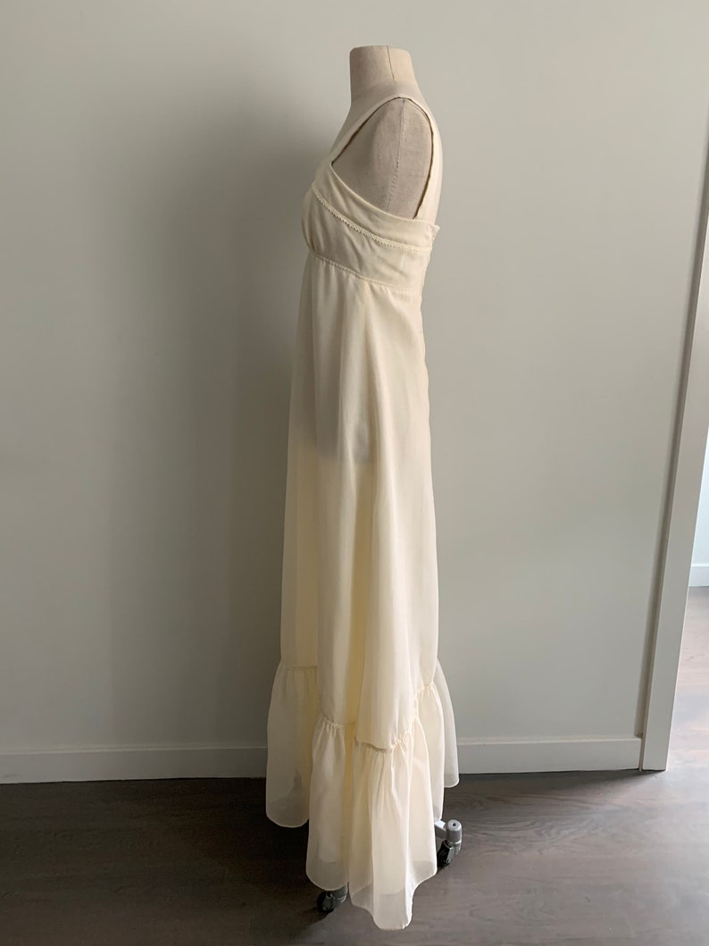Romantic Cream 1970s long strappy dress with jacket image 4