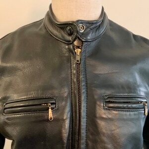 Bates made in California vintage womens motocross black leather jacket-size S/M image 6