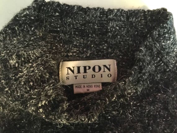 Nipon Studio mock turtle crop wide rib sweater ch… - image 7