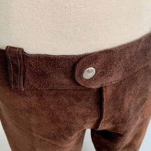 Vintage 1970s brown suede hip hugger flares-size 7 image 8