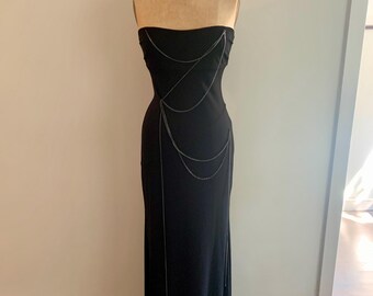 nicole miller black strapless dress Nicole Miller Black Floral Strapless Cocktail Dress