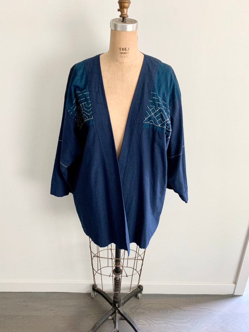 Chigyo hand made indigo kimono jacket-Size S image 2