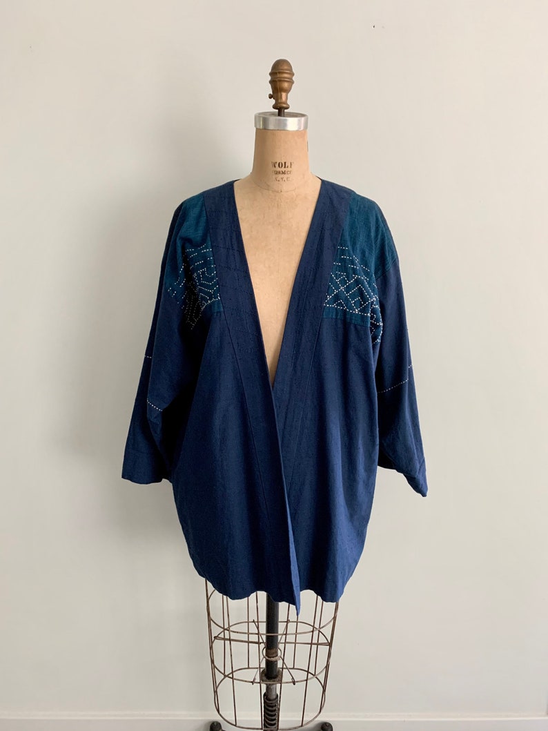 Chigyo hand made indigo kimono jacket-Size S image 1