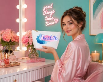 Neceser de maquillaje para damas de honor, neceser para despedida de soltera, neceser de maquillaje personalizado, regalo para la fiesta nupcial, estuche de cosméticos personalizado, regalo para proponer damas de honor