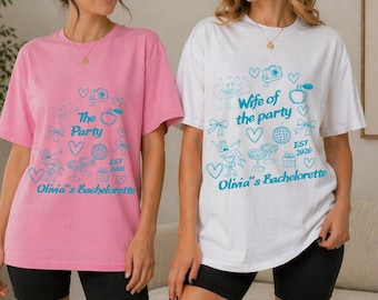 Koszulka dla przyszłej panny młodej/druhny, spersonalizowana koszulka na wieczór panieński, koszulka koktajlowa na wieczór panieński, luksusowy spersonalizowany prezent na wieczór panieński