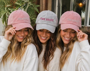 Gorra de béisbol personalizada bordada para el grupo de la novia, gorra personalizada para la despedida de soltera, regalo para despedida de soltera, despedida de soltero, despedida de soltera