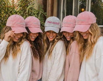 Personalized Embroidered Bride Squad Baseball Cap, Custom Bachelorette Party Hat, Bridal Shower Gift, Bachelor, Bachelorette Party