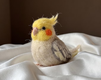 Cockatiel Needle Felting Kit for Beginners | Wool Supplies+Step Guide, DIY Craft, Stress Relief Hobby, Gift for Crafters, Birthday Gift