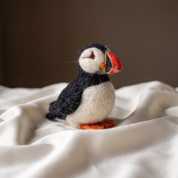 Needle Felting Kit for Beginners Puffin Bird DIY Craft Set Stress Relief Hobby Gift for Her