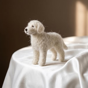 White Puppy Beginner Needle Felting Kit|Wool Tools+Step Guide,DIY Cute Dog Craft,Relax Hobby Gift for Crafters,Birthday Present