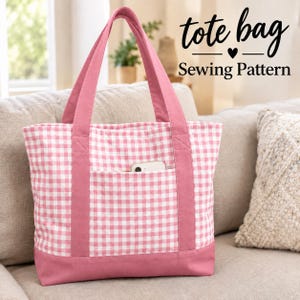 Tote Bag Sewing Pattern PDF | Fabric Shoulder Bag Pattern | Beginner Friendly | A4 A0 US Letter | Instant Download