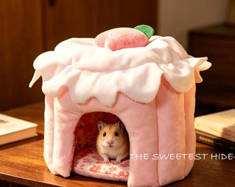 Cupcake Rabbit Bed, Soft Cake Pet Hideout, Warm Fleece Chinchilla House, Pet Home