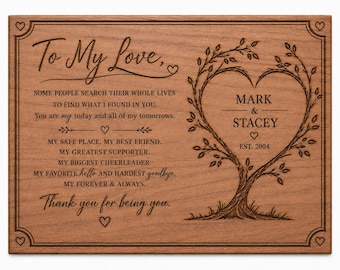 Personalized Walnut Wood Plaque with Laser Engraving