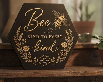 Decoración con abejas, placa de cerámica grabada, arte floral, detalle inspirador para el hogar.