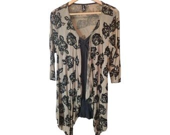 Top floreale nero Izabe London Fawn 16 Whimsygoth Witchygoth Fairycore Forestcore Grunge Y2K