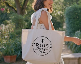 Custom Cruise Crew Tote Bag, Personalized Cruise Squad Bag