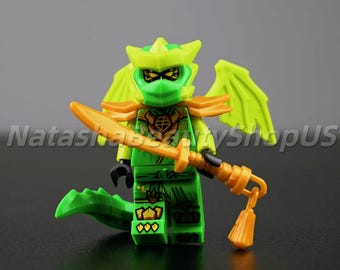 Ninjago Lloyd Dragon Minifigure – Green Ninja Warrior Building Block Toy