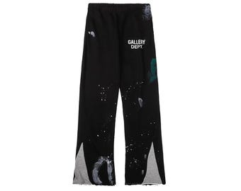 Gallery Dept Cotton Pants Unisex Graffiti Streetwear Casual Straight Fit Trousers Relaxed Style