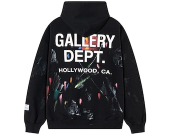 Gallery Dept Hoodie Cotton Streetwear Hoodie Paint Splatter Graphic Pullover Unisex Fashion Sweatshirt