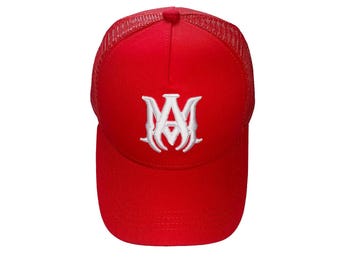 Amiri Cotton Mesh Back Trucker Hat Adjustable Graphic Logo Cap Unisex Streetwear