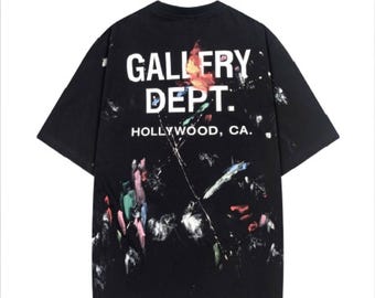 Unisex Cotton T Shirt Gallery Dept Paint Splatter Graphic Streetwear Casual Short Sleeve Top