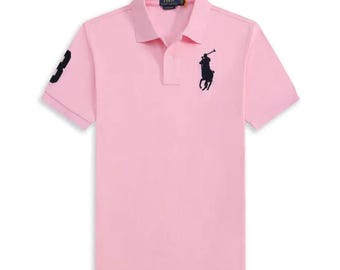 Men's Cotton Polo Shirt Classic Short Sleeve Casual Tee Embroidered Logo Summer Top