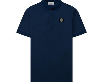 Polo de algodón para hombre Stone Island, diseño minimalista y elegante de manga corta.