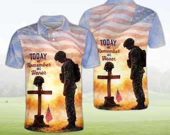 Polo del Día de los Caídos, Hoy Recordamos y Honramos a los Soldados, Polo Patriótico con la Bandera Americana para Hombres, Mujeres y Niños, Regalo de Honor Militar
