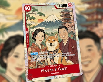 Carte personnalisée une pièce : personnalisée, anniversaire, anniversaire de mariage, mariage, demande en mariage, cadeau pour les couples amoureux, lui/elle, art manga, anime, JCC, leader