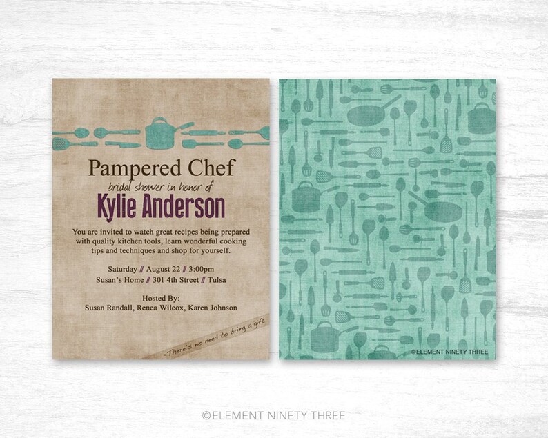Pampered Chef Bridal Shower Invite Invitation