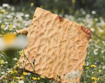 Handmade Wooden Stool, Hand Carved Side Table, Rustic Furniture, Unique Natural Home Decor